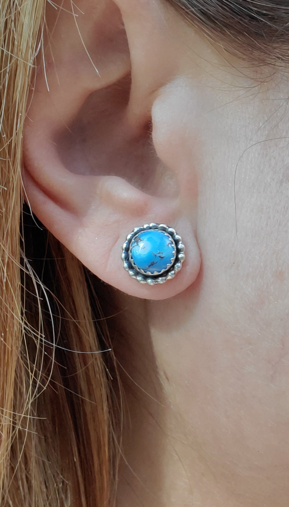 Golden Hills Stud Earrings in Solid Sterling Silver