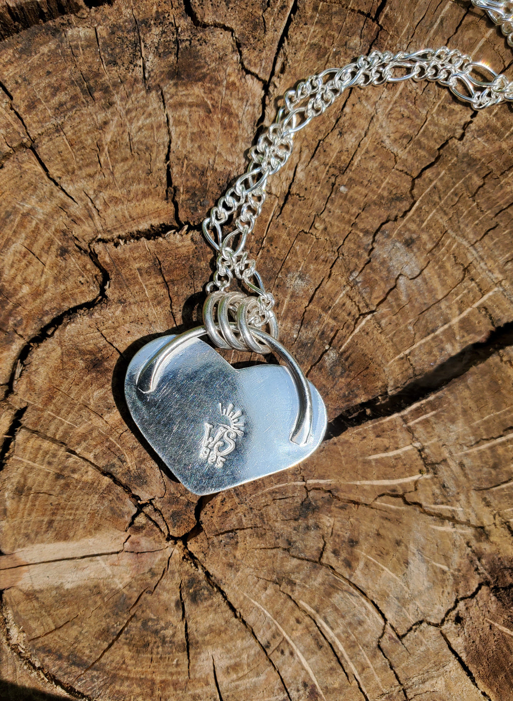 Palomino Variscite Heart Pendant Necklace in Solid Sterling Silver