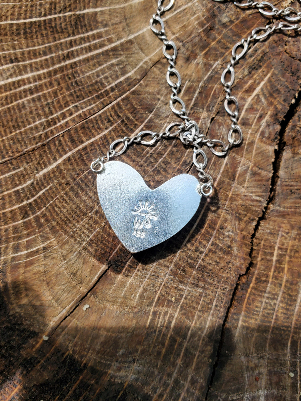Green Royston Turquoise Heart Pendant Necklace or Choker in Solid Sterling Silver