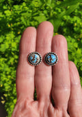 Golden Hills Turquoise Stud Earrings in Solid Sterling Silver