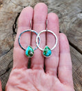 Sonoran Gold Hoop Dangle Teardrops Earrings in Solid Sterling Silver