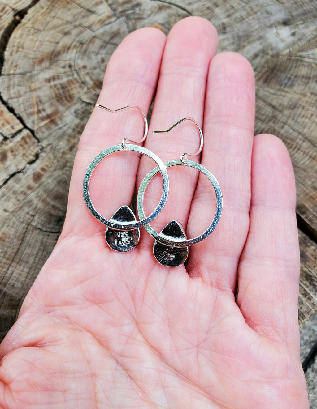 Sonoran Gold Hoop Dangle Teardrops Earrings in Solid Sterling Silver