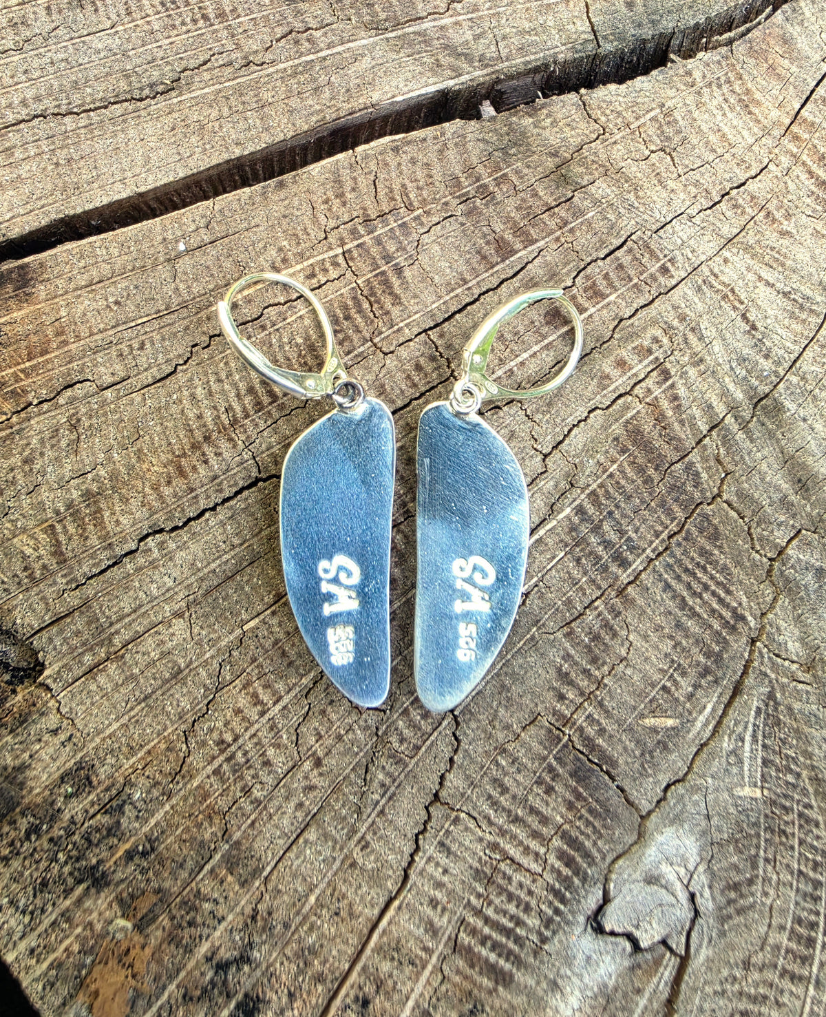 Apache Variscite Dangle Drop Earrings in Solid Sterling Silver