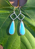 Dry Creek Turquoise Teardrop Earrings in Solid Sterling Silver