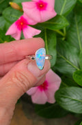 Australian Opal Statement Ring in Solid Sterling Silver. Size 7.