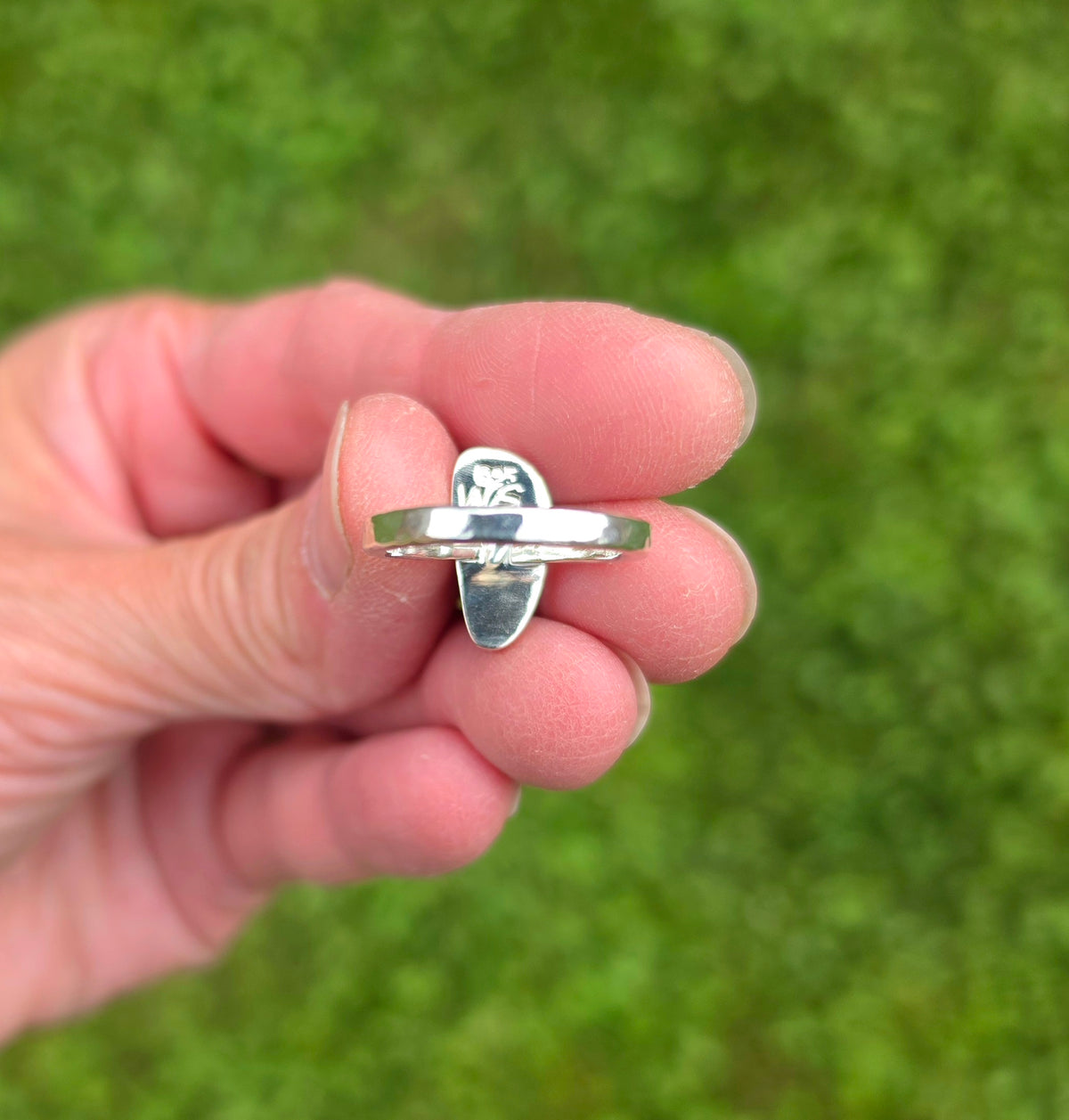 Australian Opal Statement Ring in Solid Sterling Silver. Size 7.