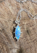 Australian Opal Fun and Colorful Statement Necklace in Solid Sterling Silver