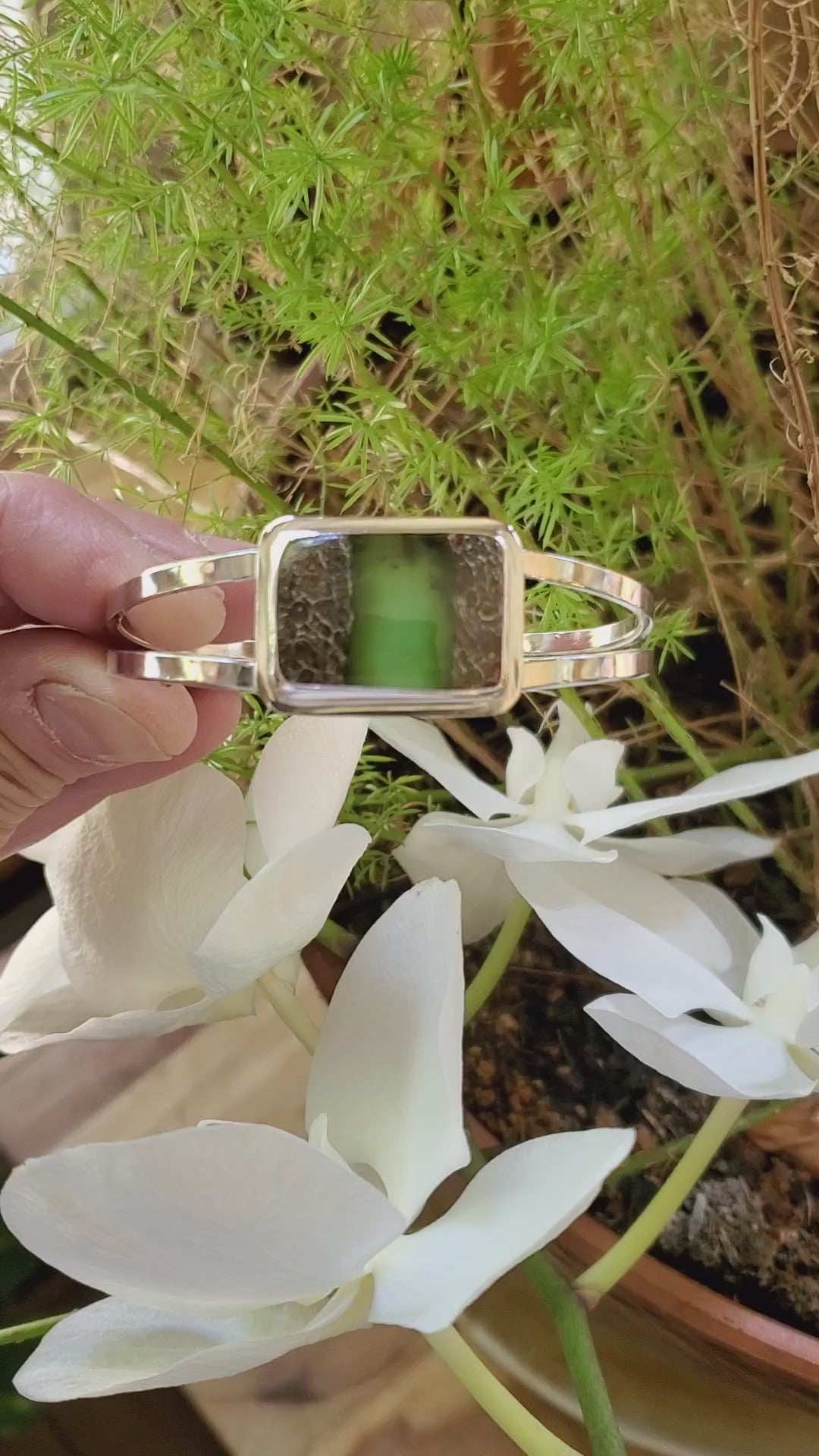 Boulder Chrysoprase Statement Cuff in Solid Sterling Silver